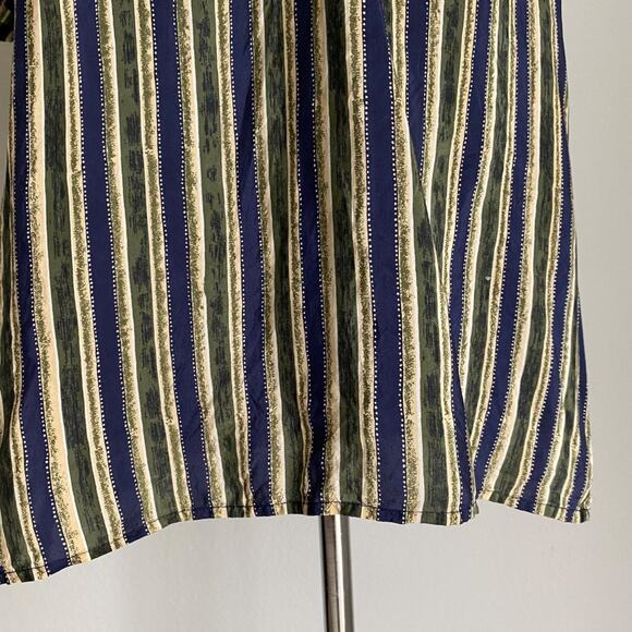 Melrose Studio Shirt Silk striped grandma preppy size Medium - Picture 3 of 7